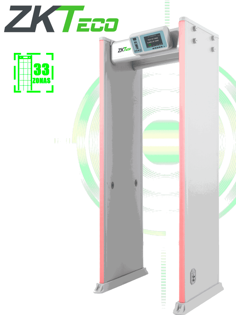 ZKTECO D4330 – Arco Detector de Metales con 33 zonas de detección, 300