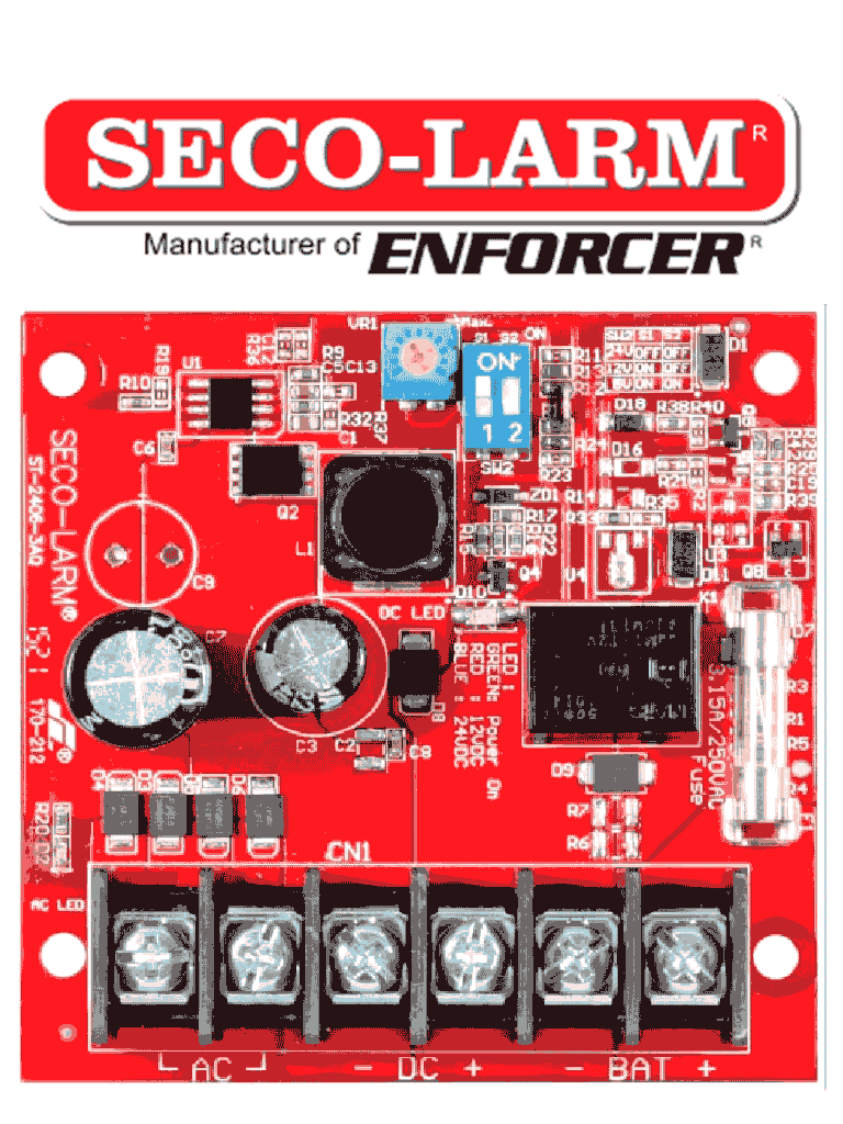 SECO-LARM ST24063AQ – Fuente de Poder con Cargador Bateria 2.5 amp 6 1