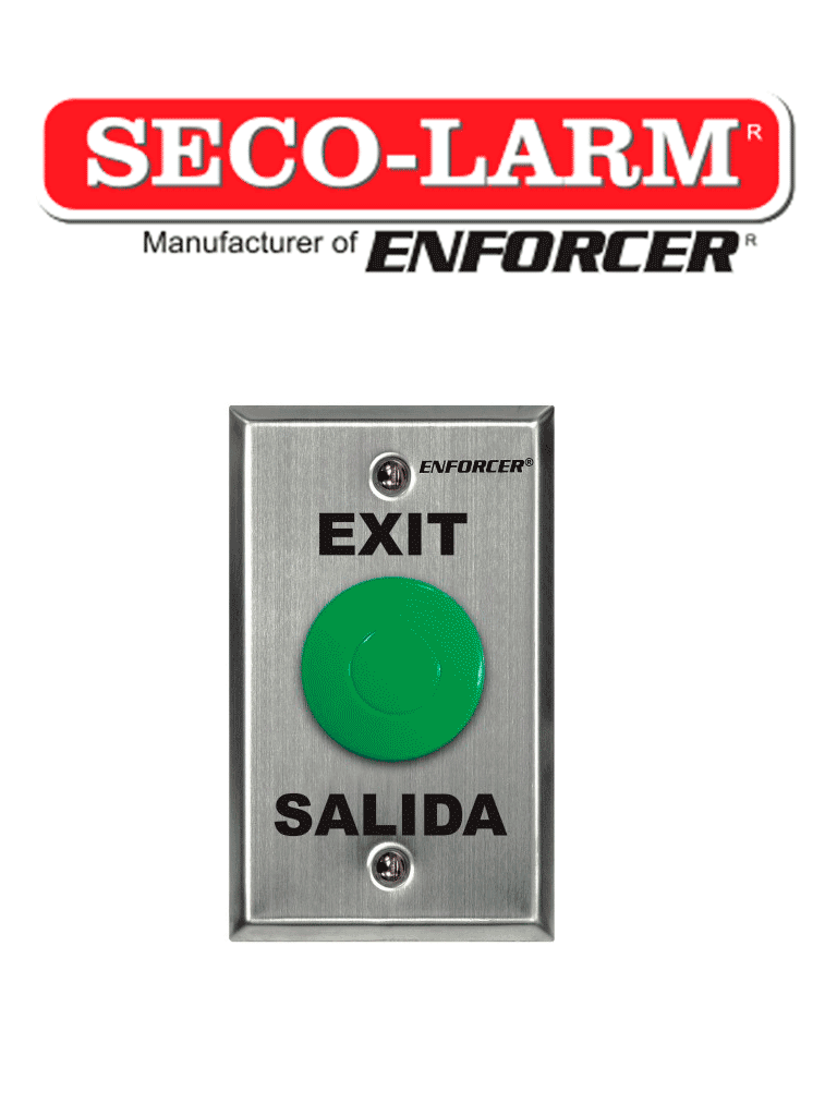 Seco-Larm SD7201GCPE1Q – Placa Con Botón Para Presionar De Color Verde