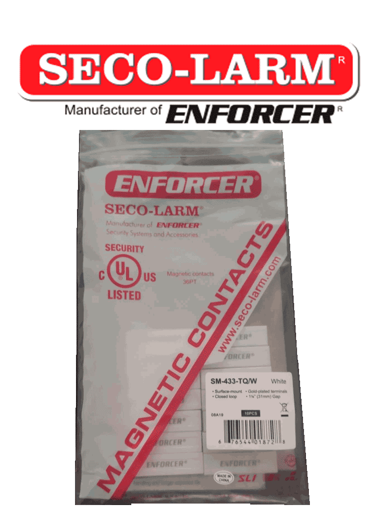 Seco-Larm 10PKW -Paquete de 10 Contactos magneticos SM433TQ W BLANCOS