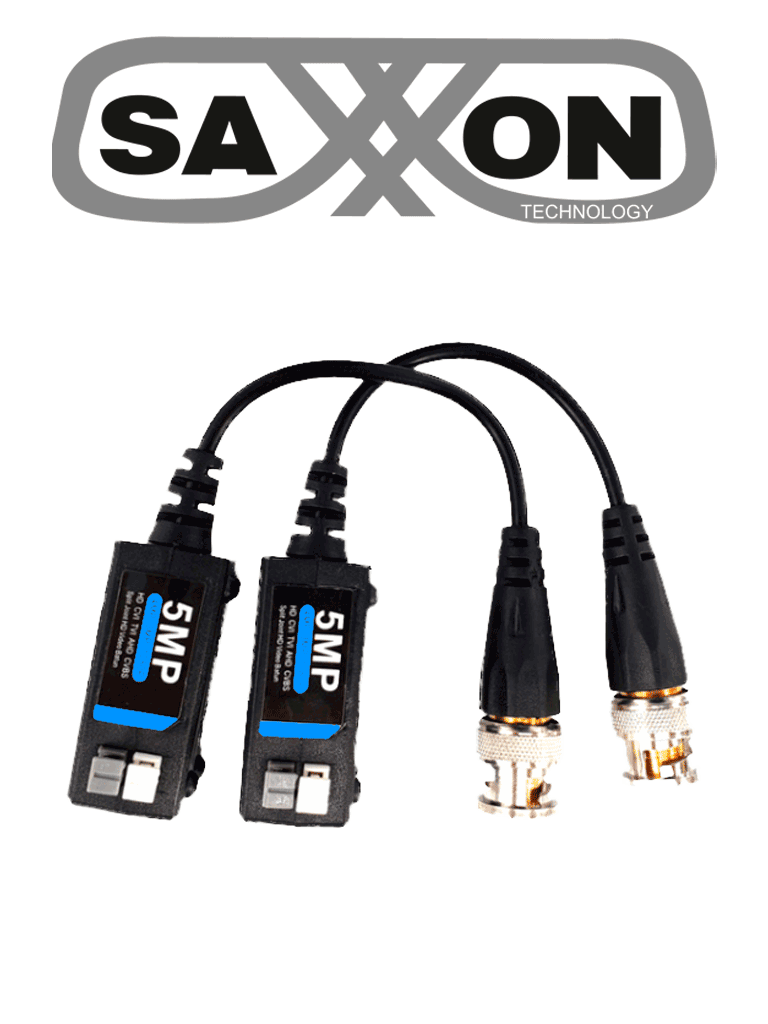 SAXXON SXCF500 – Par de Transceptores Pasivos 4K Botones Push 5MP hast