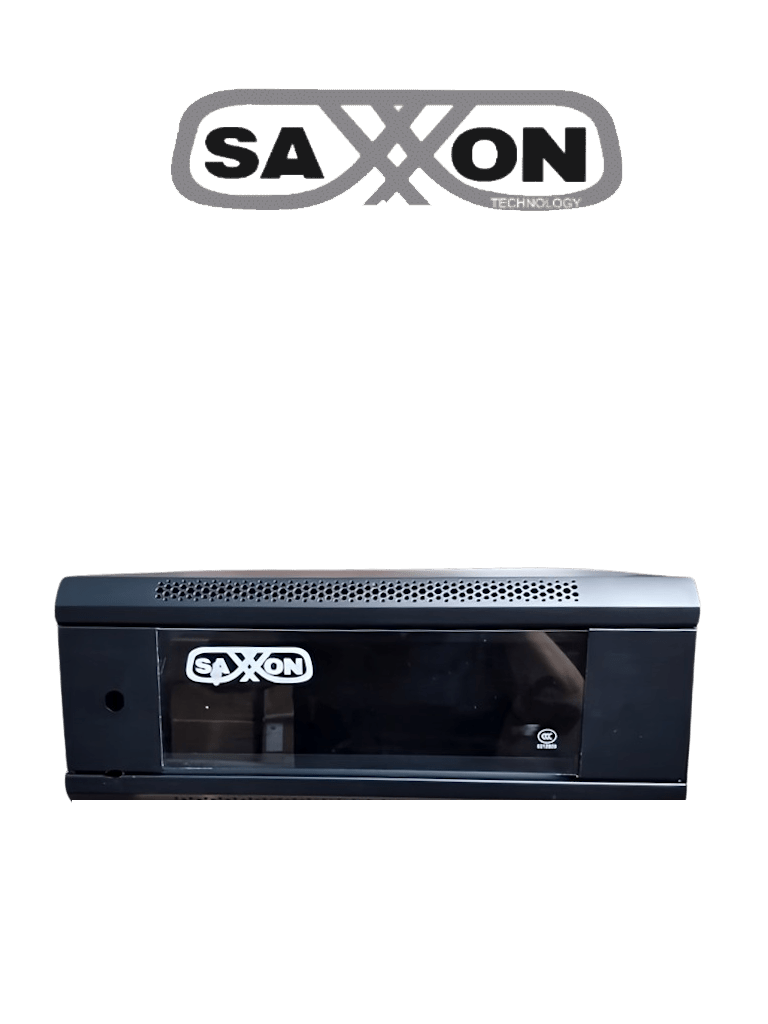 SAXXON SXR4U5404A – Gabinete de Pared Negro 4 UR Puerta de Vidrio Temp SAXXON SXR4U5404A – Gabinete de Pared Negro 4 UR Puerta de Vidrio Temp