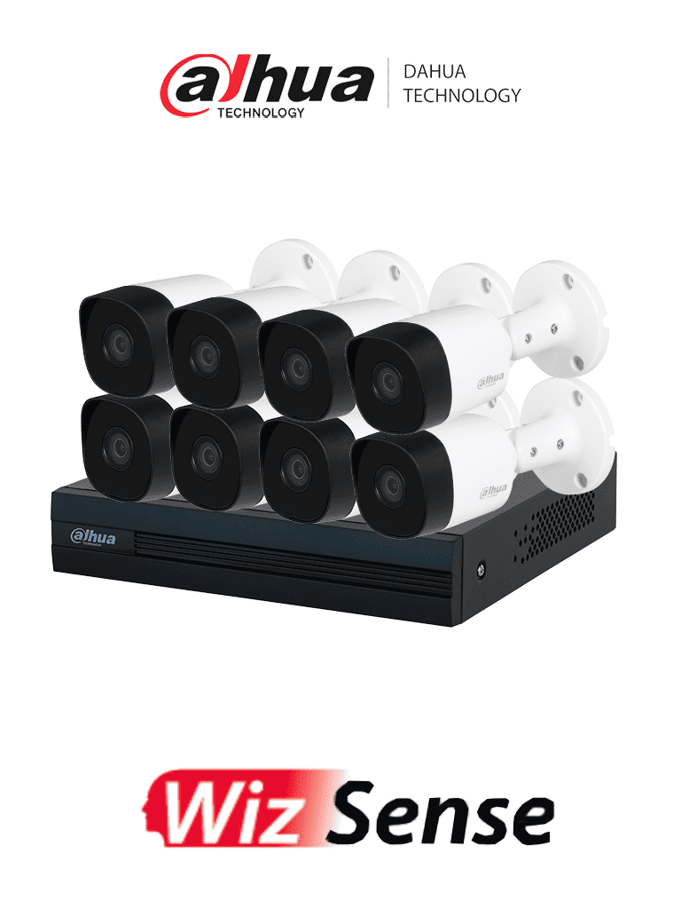 DAHUA KIT XVR1B08-I 8-B2A21N-U – Kit con DVR Cooper-I WizSense de 8 Ca