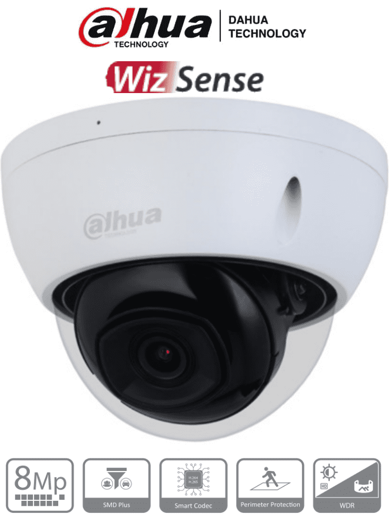 DAHUA IPC-HDBW2841E-S -Cámara IP Domo Antivandálica 4k 8 Megapíxeles L