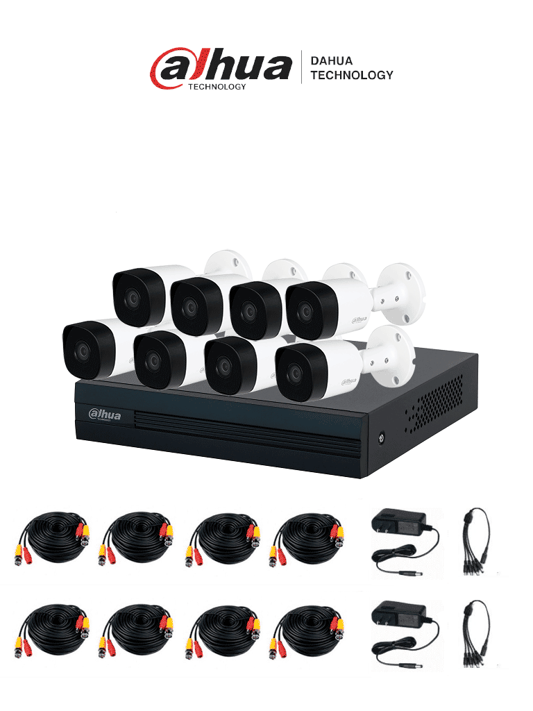 DAHUA KITXVR1B08- I+8-B2A21- Kit de 8 Canales, DVR Cooper-I WizSense c