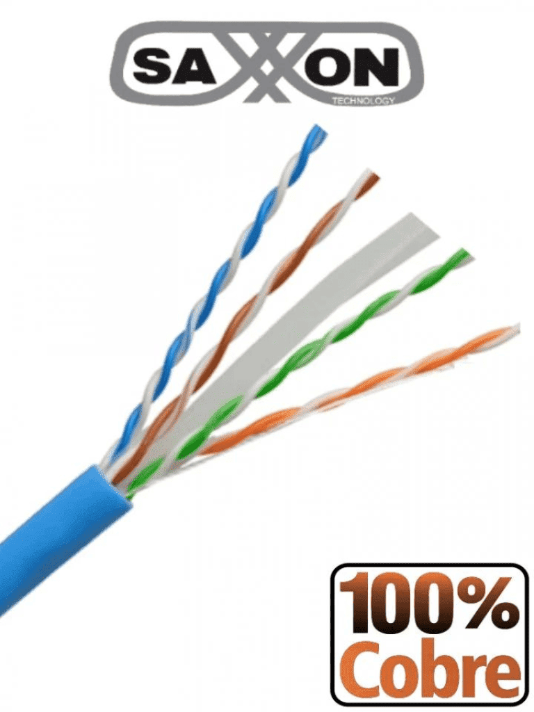 SAXXON OUTP6COP305B – Cable UTP Cat6 100 cobre, 305 metros, bobinado R