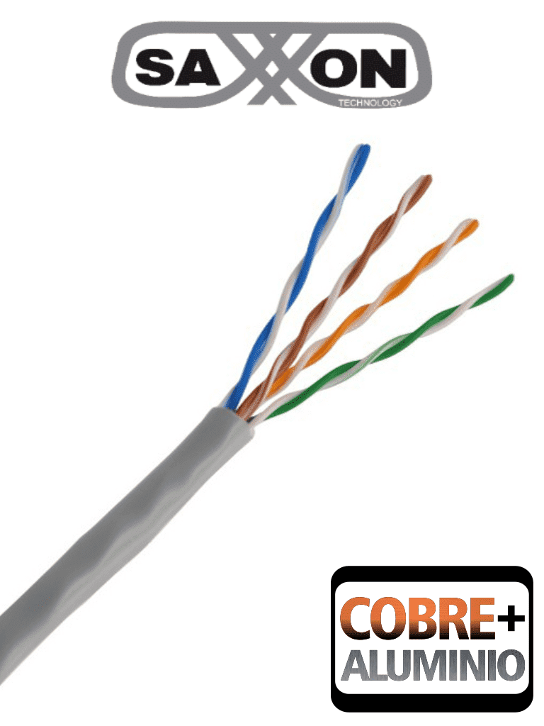SAXXON OUTP5ECCA305G – Bobina de Cable UTP Cat5e 305 Metros CCA Color
