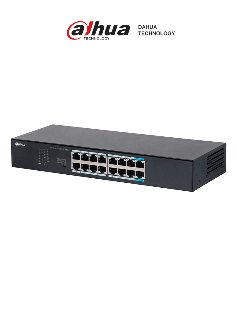 DAHUA DH-S3016-16GT- Switch Gigabit de 16 Puertos No Administrable de DAHUA DH-S3016-16GT- Switch Gigabit de 16 Puertos No Administrable de