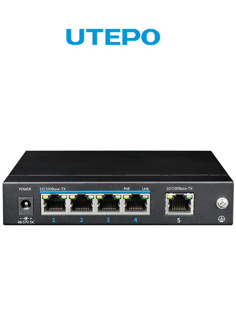 UTEPO UTP3SW0401TP60 – Switch PoE no administrable de 5 puertos Fast E UTEPO UTP3SW0401TP60 – Switch PoE no administrable de 5 puertos Fast E