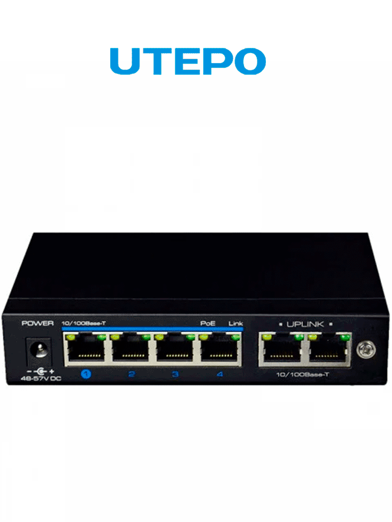 UTEPO UTP3GSW04TP60 – Switch Gigabit PoE no administrable con 4 puerto