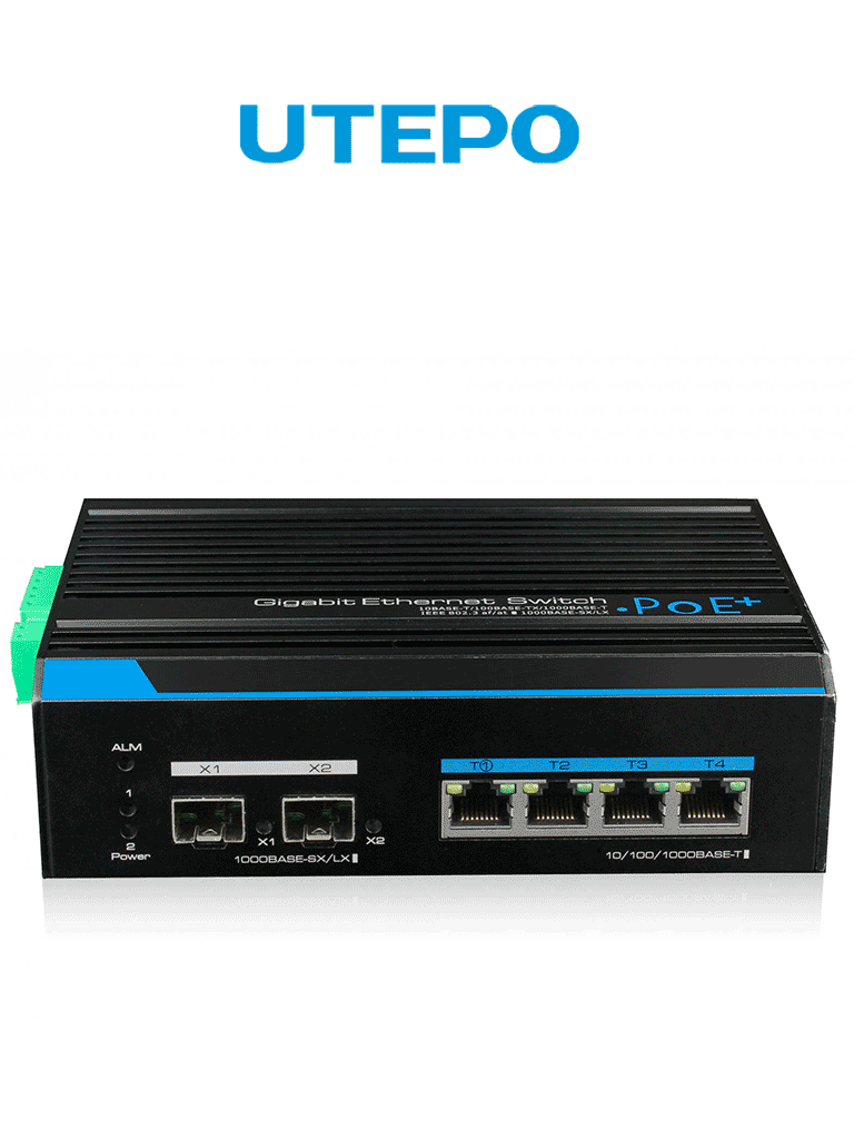 UTEPO UTP7304GEPOE – Switch industrial Gigabit PoE administrable, L2,