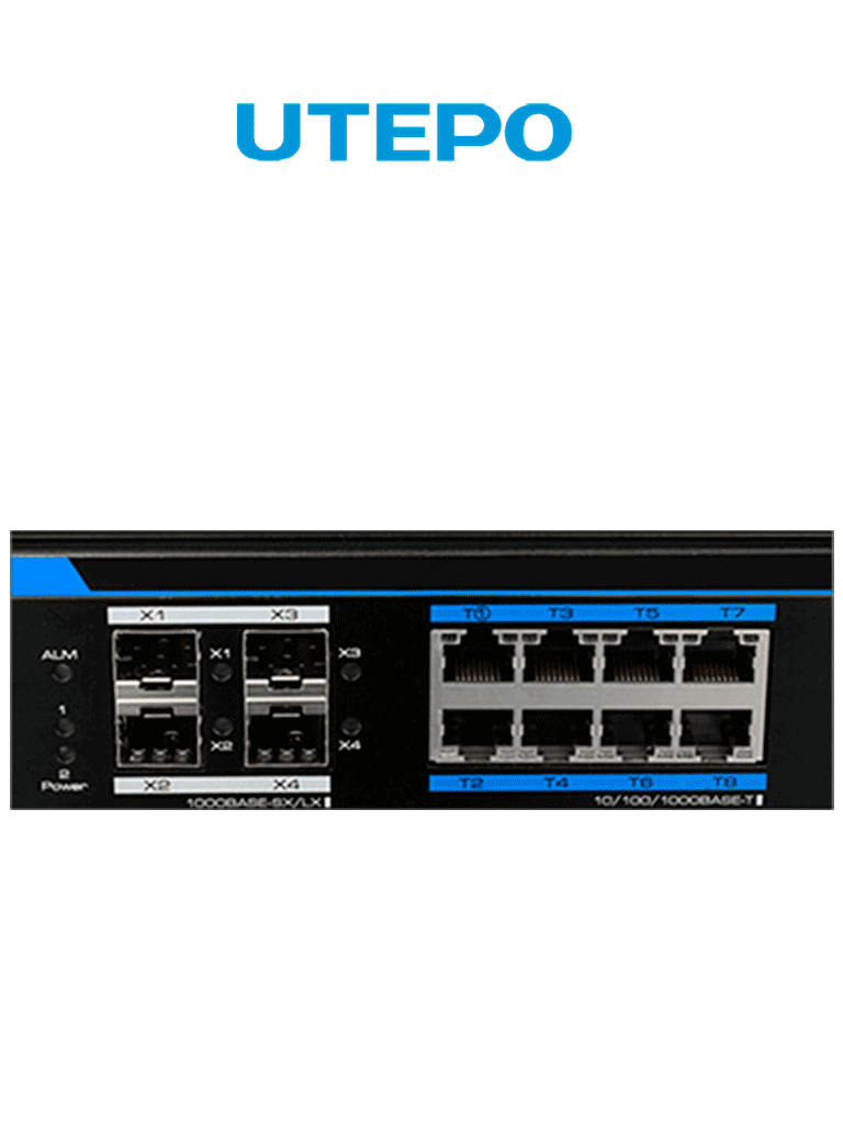 UTEPO UTP7308GEPOE – Switch industrial Gigabit PoE administrable, L2,