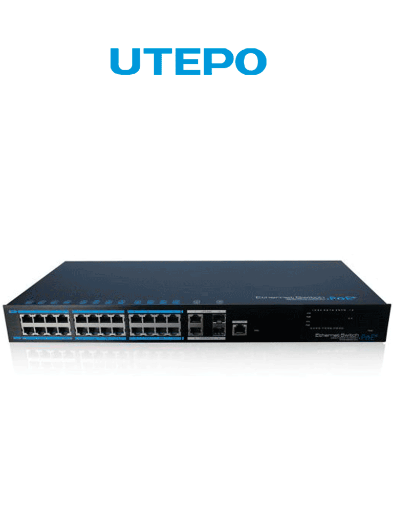 UTEPO UTP7224EPOEL2 – Switch PoE industrial para videovigilancia, 24 p