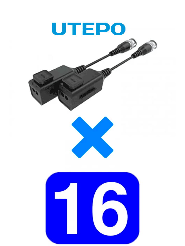 UTEPO UTP101PHD6PAK16 – 16 Pares de transceptores pasivos HD Distancia