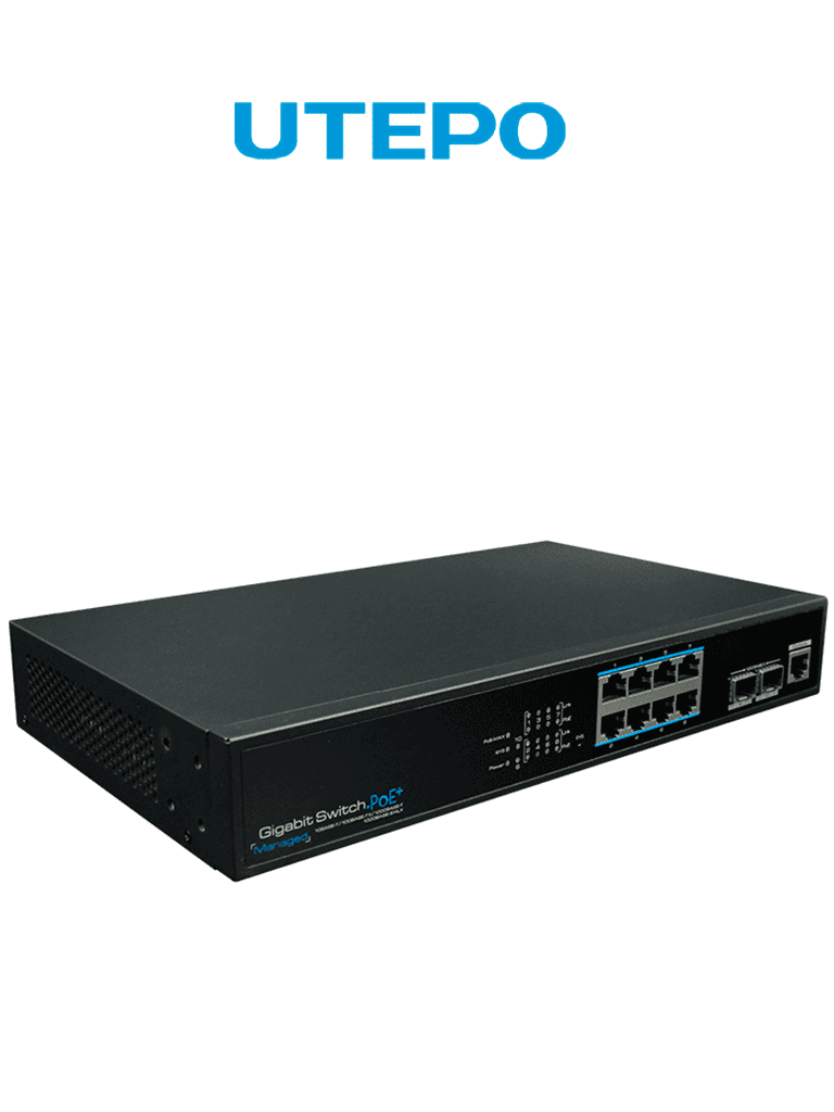 UTEPO UTP3-GSW0802S-MTP150 – Switch Gigabit PoE administrable, L2, 8 p