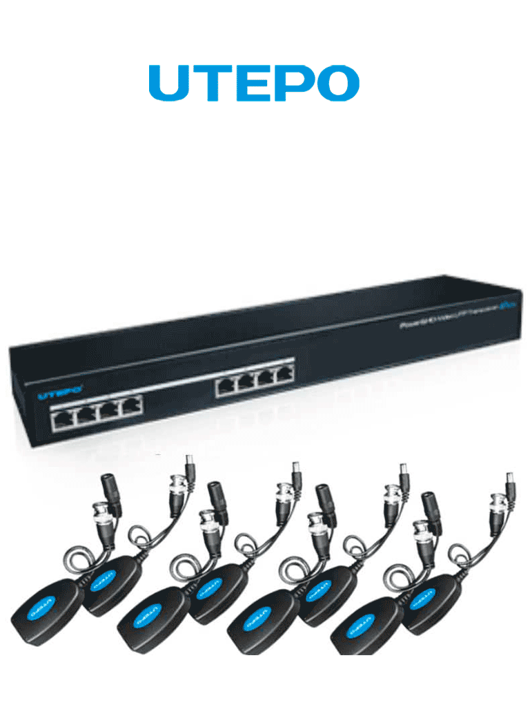 UTEPO UTP108PVHD2 – Kit de transceptores de video y energía para 8 can