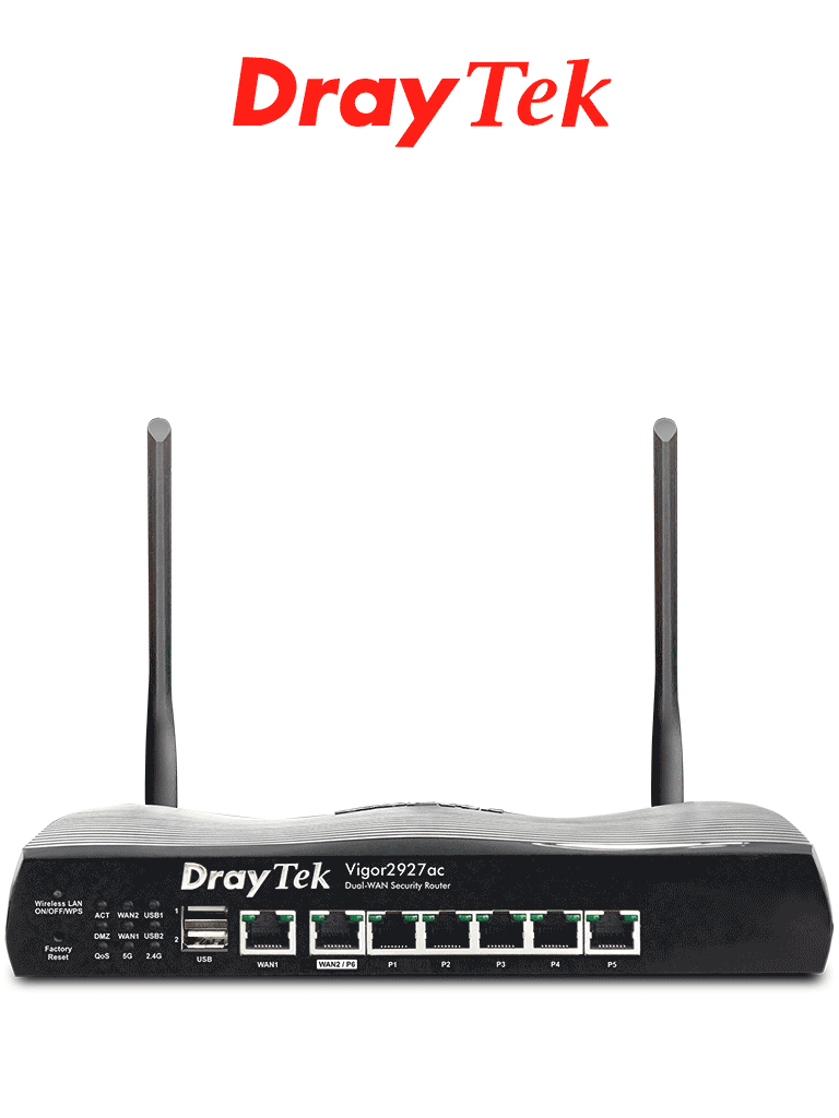 DRAYTEK VIGOR2927AC- Ruteador Inalámbrico Multi WAN con 1 puerto WAN G DRAYTEK VIGOR2927AC- Ruteador Inalámbrico Multi WAN con 1 puerto WAN G