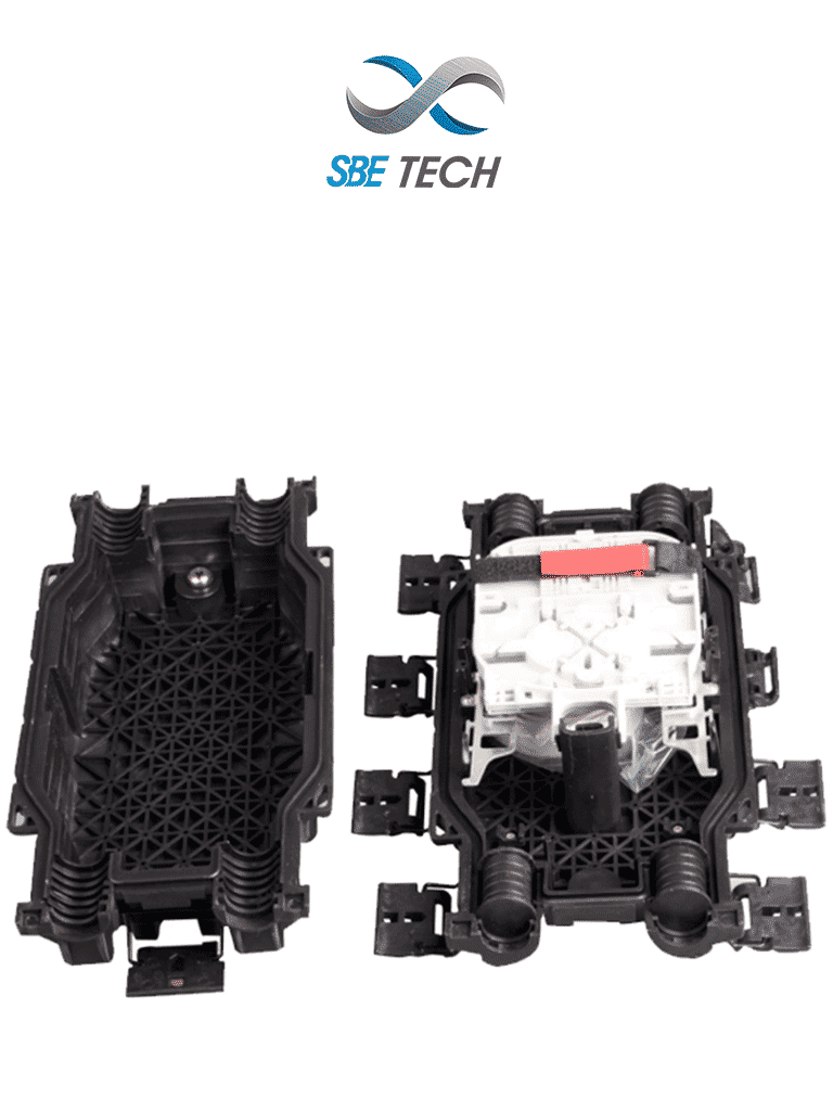 SBETECH SBE-CEH24 – Cierre de empalme horizontal para 24 fibras, 2 ent