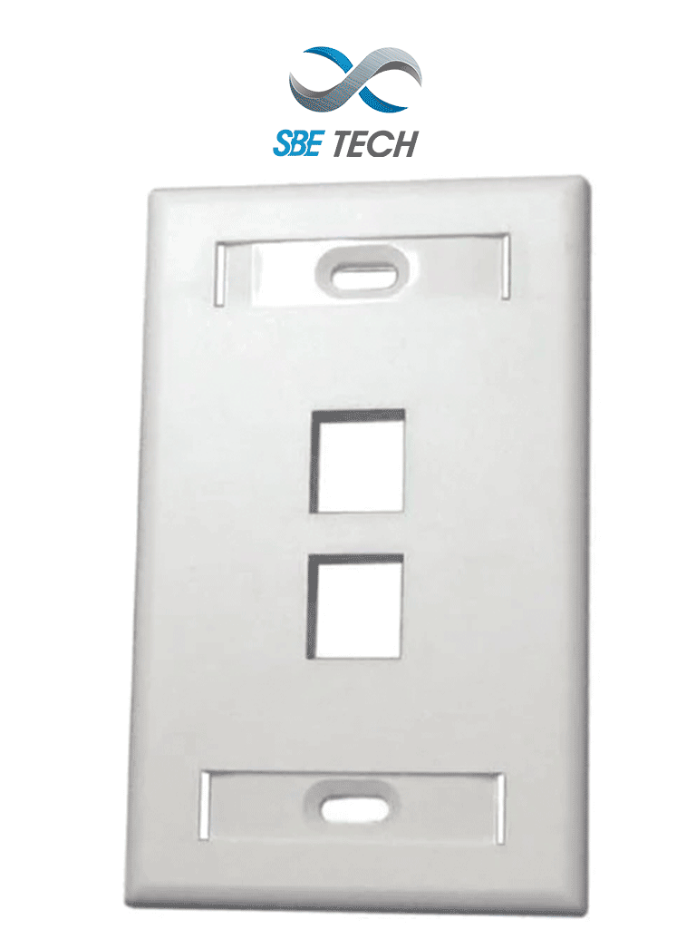 SBETECH SBE-2517-2P-WT – Placa de pared de 2 puerto color blanco para