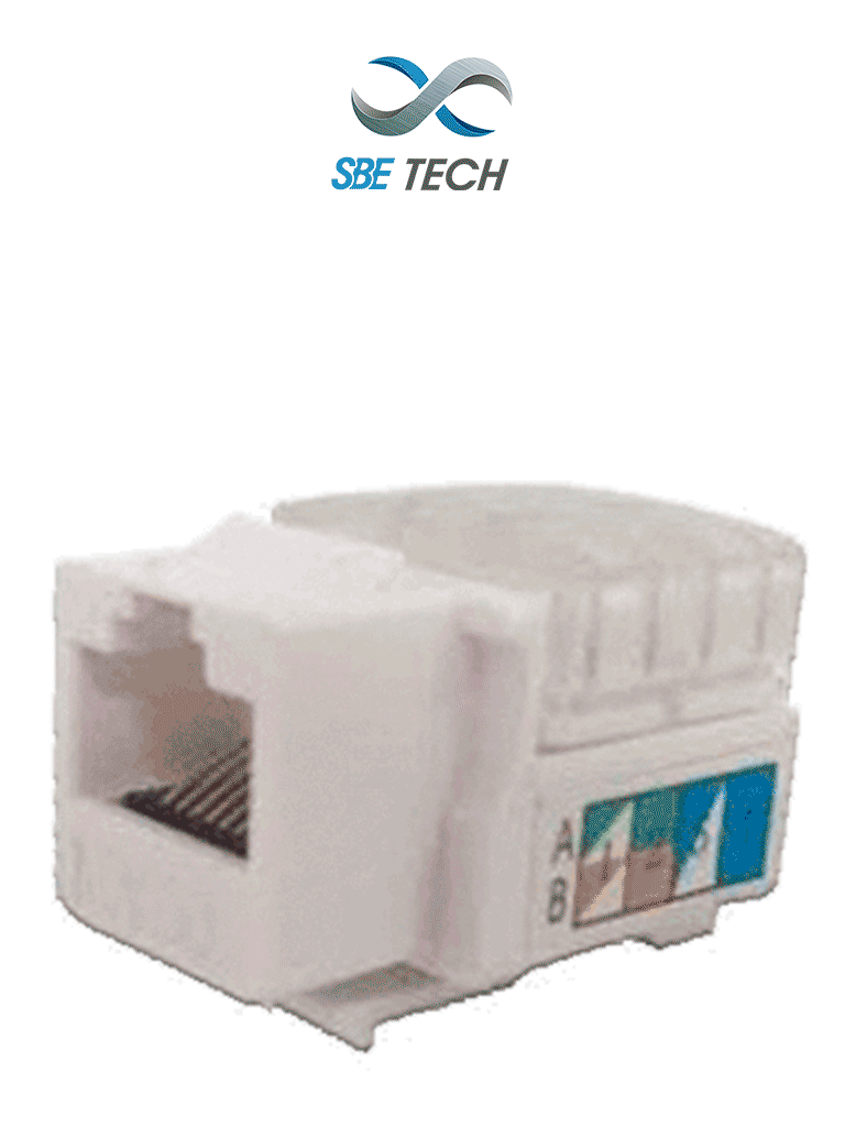 SBETECH JACKC6WT- Módulo jack keystone RJ45, 8 hilos, CAT 6, compatibl