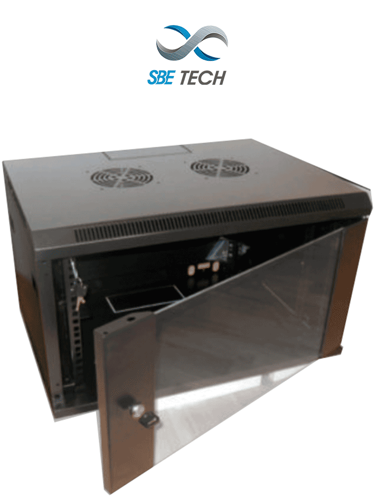 SBETECH GNLPAR6URP – Gabinete de pared 6UR, 60×60 cm, puerta de crista