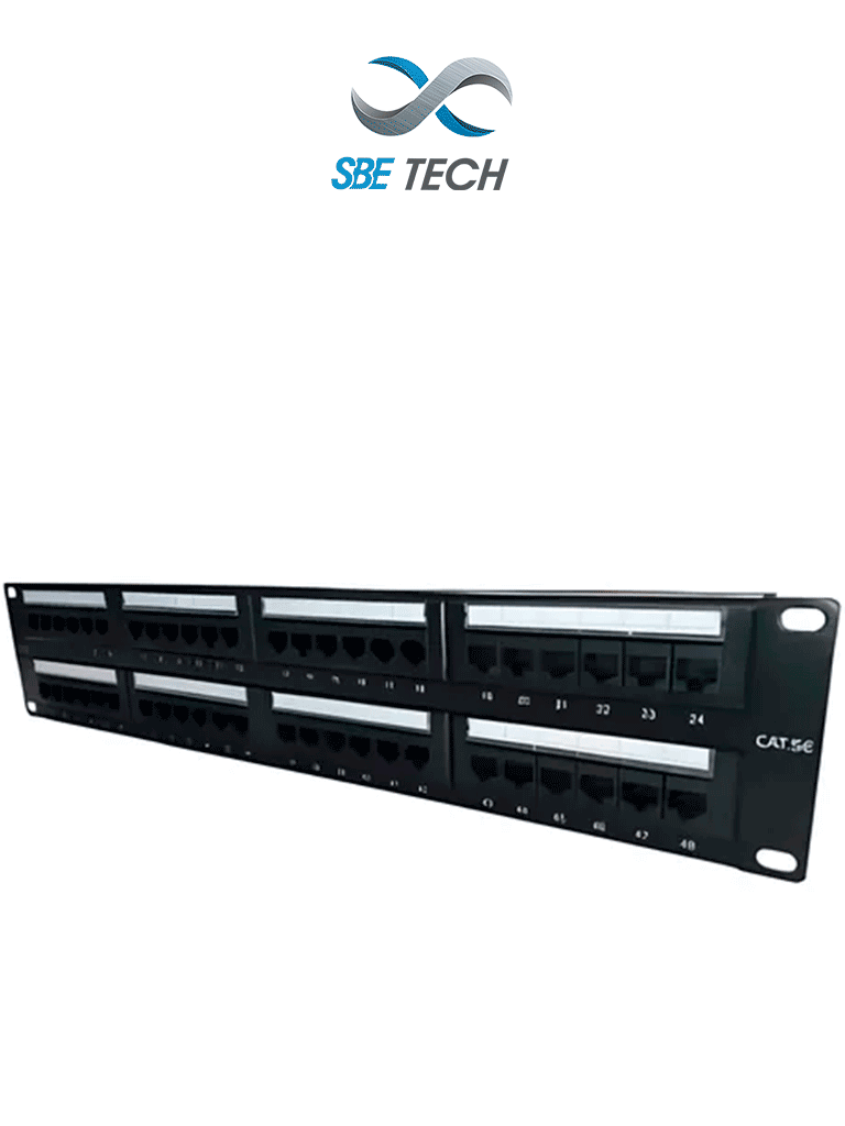 SBETECH SBE-2202-48P – Panel de parcheo categoría 5e con 48 puertos e SBETECH SBE-2202-48P – Panel de parcheo categoría 5e con 48 puertos e