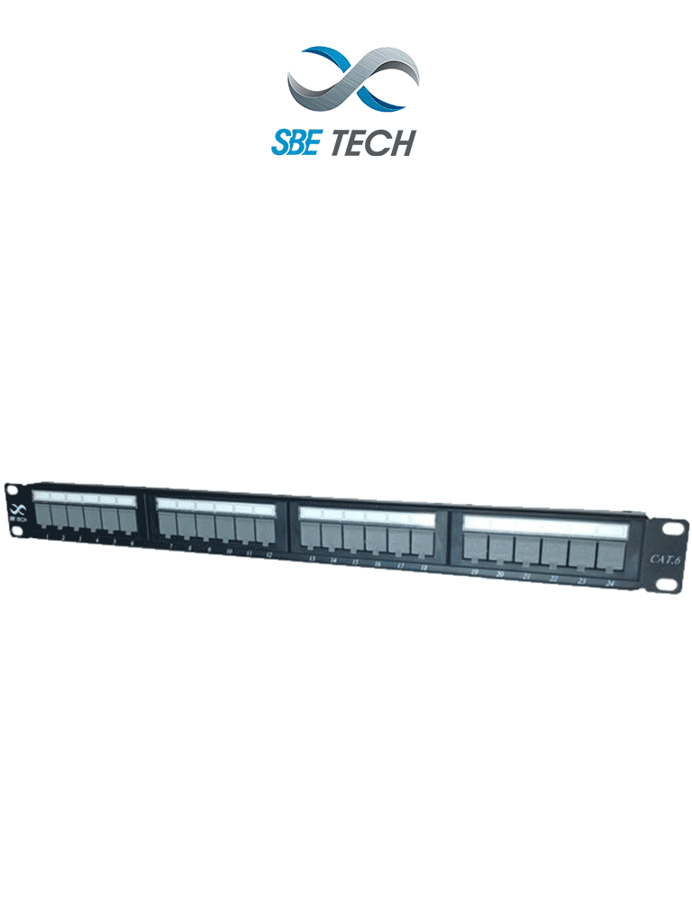 SBETECH PPC624P – Panel de parcheo categoría 6 24 puertos. SBT1620002