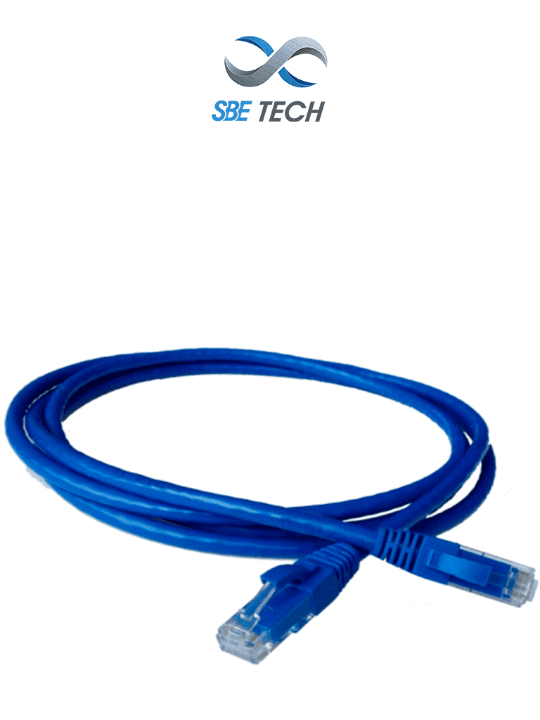 SBETECH PCC6U03MBL- Patchcord Cat6 de 0.3m, color azul, 8 hilos, ISO 1