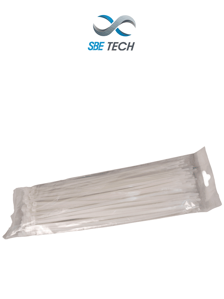 SBETECH CN36X200 – Cincho sujetacable 3.6×200 mm color blanco, 100 pie