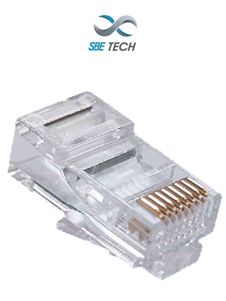 SBETECH 24018P8C – Plug RJ45 8 posiciones 50 micras de Oro CAT5e (50 p SBETECH 24018P8C – Plug RJ45 8 posiciones 50 micras de Oro CAT5e (50 p