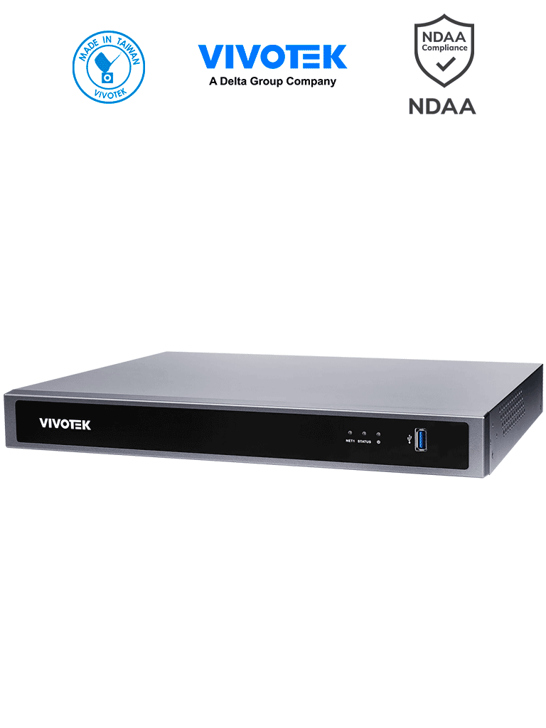 VIVOTEK ND9326P – NVR 8 canales con 2 bahías y 8 puertos PoE FE RJ45,