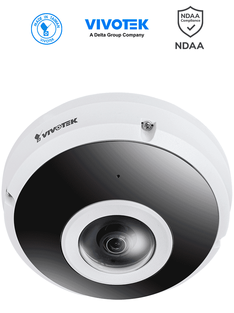 VIVOTEK FE9380HV – Cámara IP fisheye exterior 5 MP, H.265, panorámica