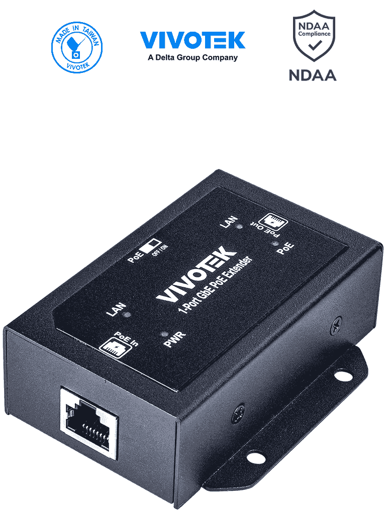 VIVOTEK AP-GXC-0100 – Extensor PoE de 1 puerto Gigabit Ethernet para i