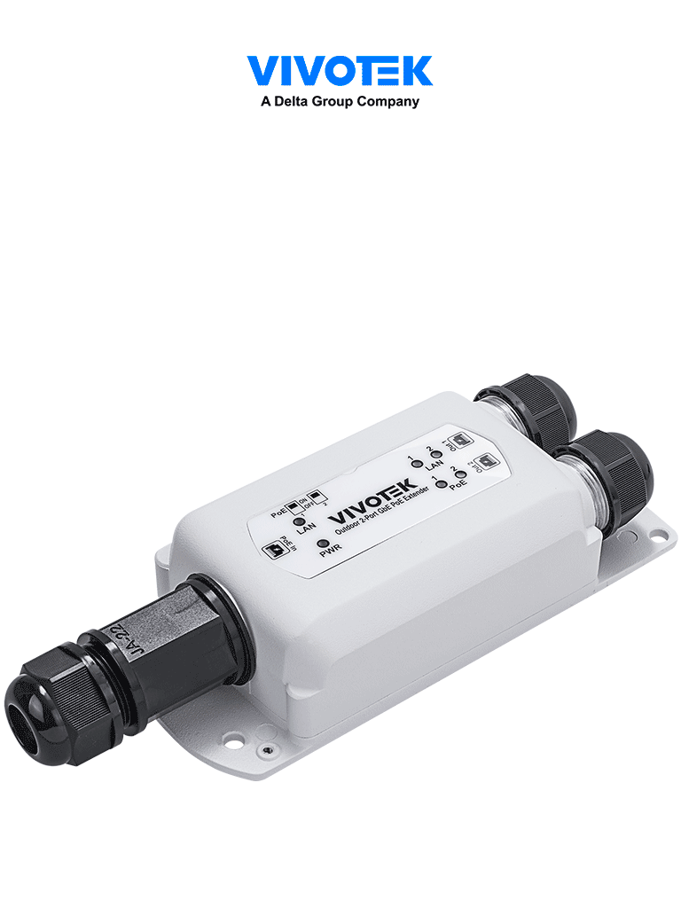 VIVOTEK AP-GXC-0250 – Extensor PoE para Exterior, 2 Puertos Gigabit GE