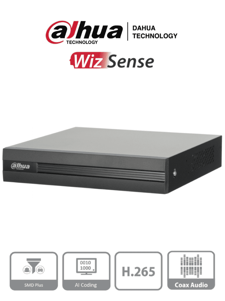 DAHUA XVR1B04H-I – DVR de 4 canales 5MP Lite con WizSense y H.265+. So