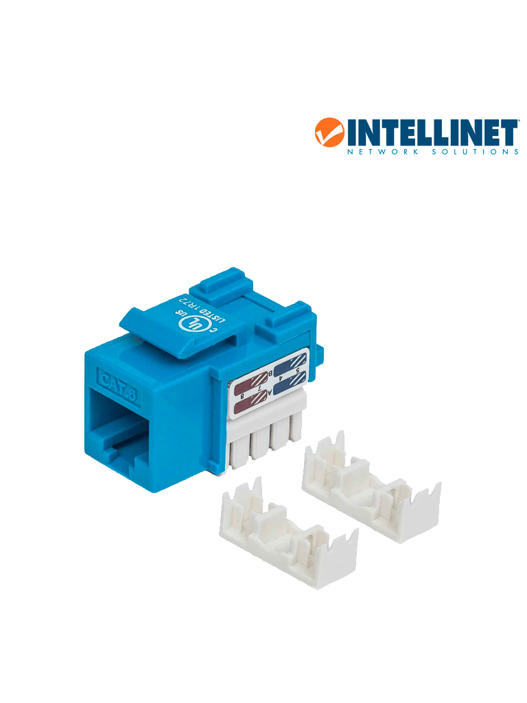 INTELLINET 210737 – Jack RJ45 CAT6 Keystone de impacto 110 color azul.