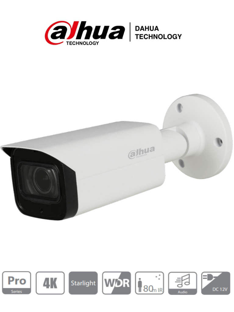 DAHUA HFW2802T-Z-A – Camara Bullet 4k Starlight 8 Megapixeles Lente Mo