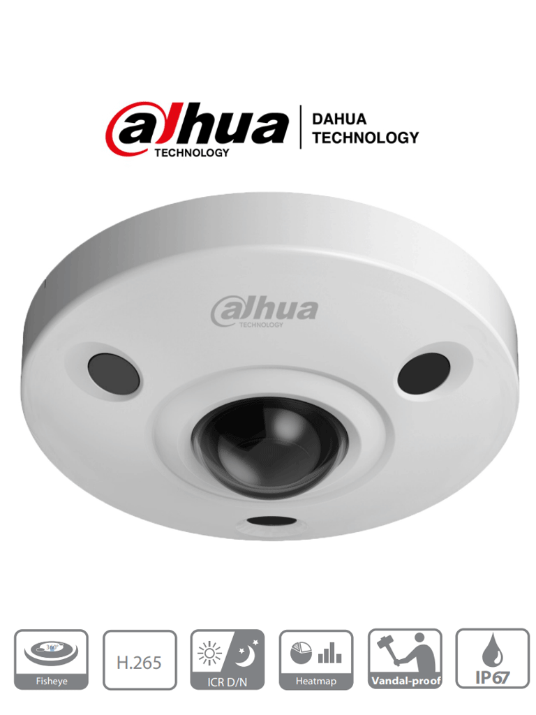 DAHUA IPC-EBW81230 – Camara IP Domo Fisheye Antivandalica 4K 12 Megapi