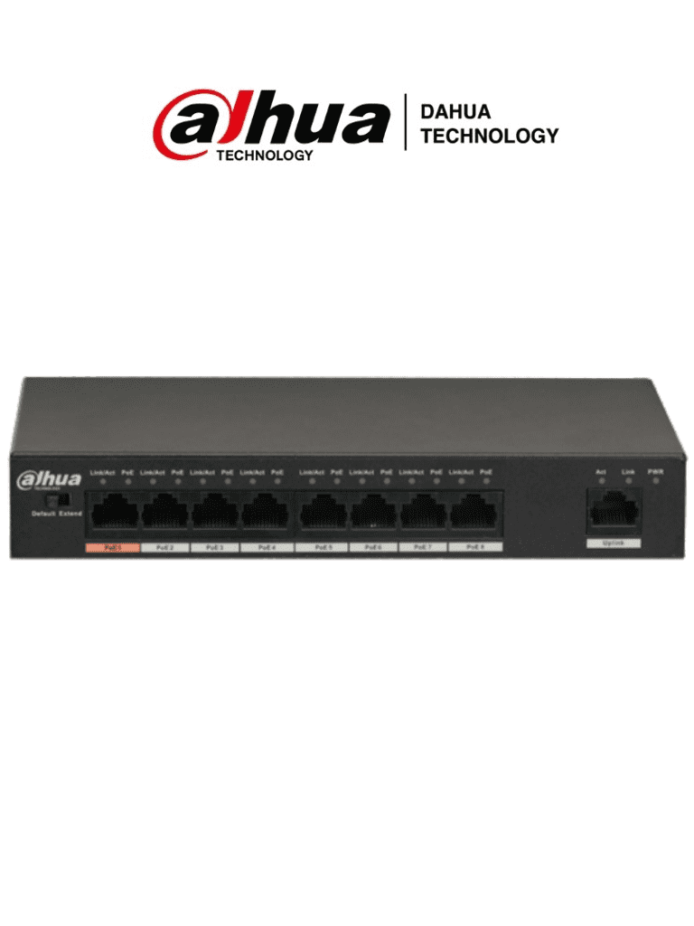 DAHUA DH-PFS3009-8ET-96 – Switch PoE de 8 Puertos Capa 2 1 Puerto 10 1