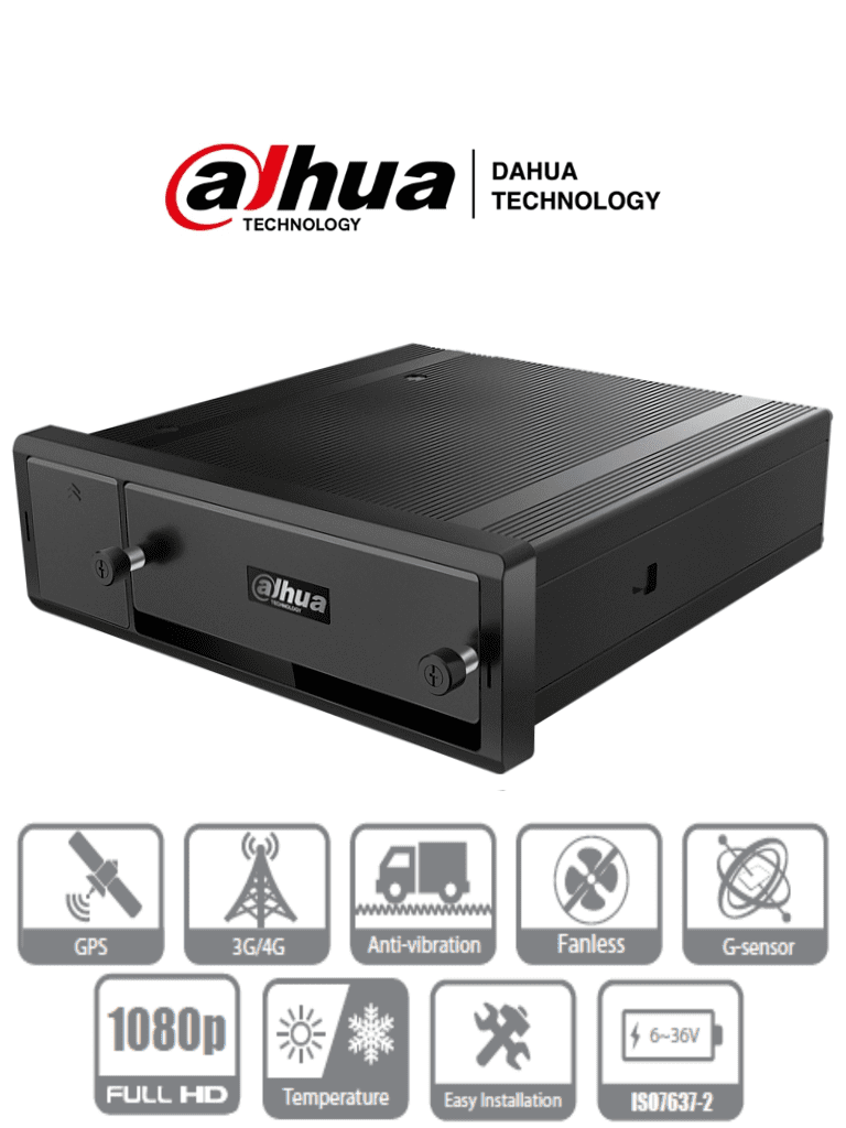 DAHUA MXVR4104-GFW – DVR Movil de 4 Canales HDCVI 1080p+4 Canales IP H
