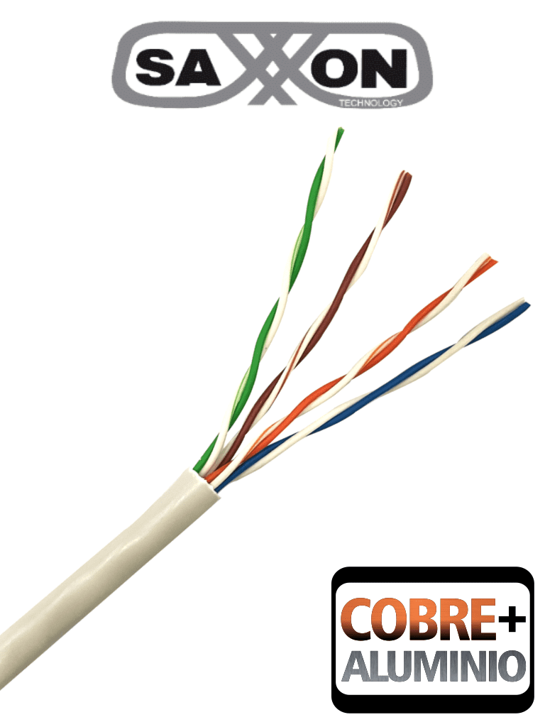 SAXXON OUTP5ECCA305BC – Bobina de Cable UTP Cat5e 305 Metros CCA Color SAXXON OUTP5ECCA305BC – Bobina de Cable UTP Cat5e 305 Metros CCA Color