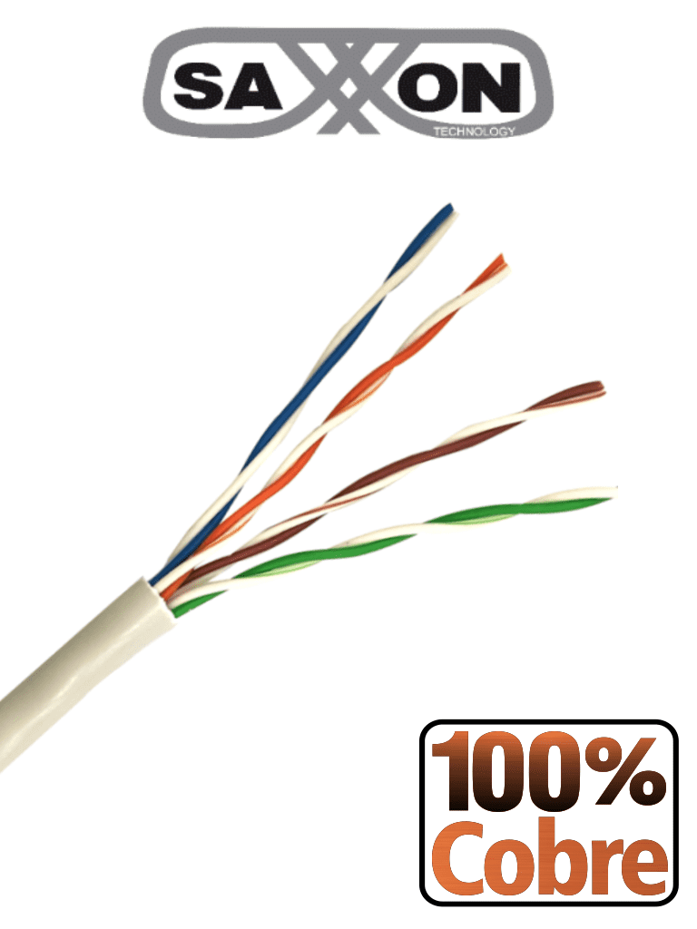 SAXXON OUTP5ECOP100BC – Bobina de Cable UTP Cat5e 100 Cobre 100 Metros