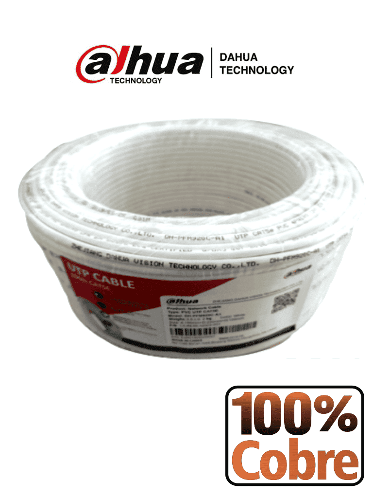 DAHUA PFM920I-5EUN-C-V2-100 – Bobina de 100 Mts de Cable UTP Cat5e 100