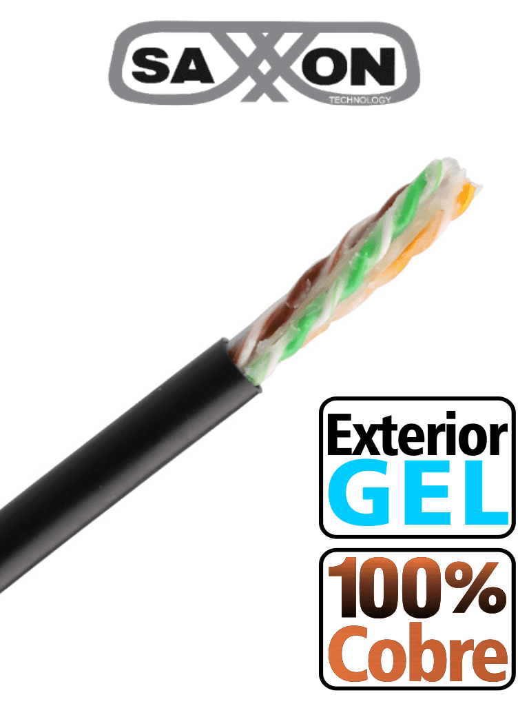 SAXXON OUTPCAT6GCOPEXT- Bobina de Cable UTP Cat6 100 Cobre con Gel 305