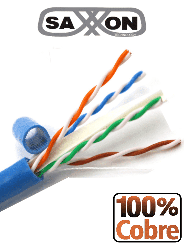 SAXXON OUTPCAT6AAZO – Bobina de Cable UTP Cat6A 100 Cobre 305 Metros U