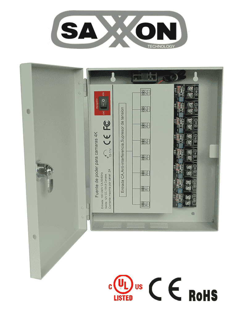 SAXXON PSU1213D8H- Fuente de Poder Profesional de 11 a 15 vcd 13 Amper