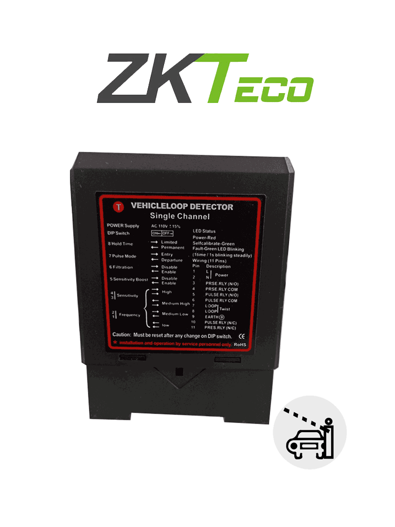 ZKTECO ZF24 – Sensor de Masa de un Carril 24VDC AC Salida NO NC COM Co
