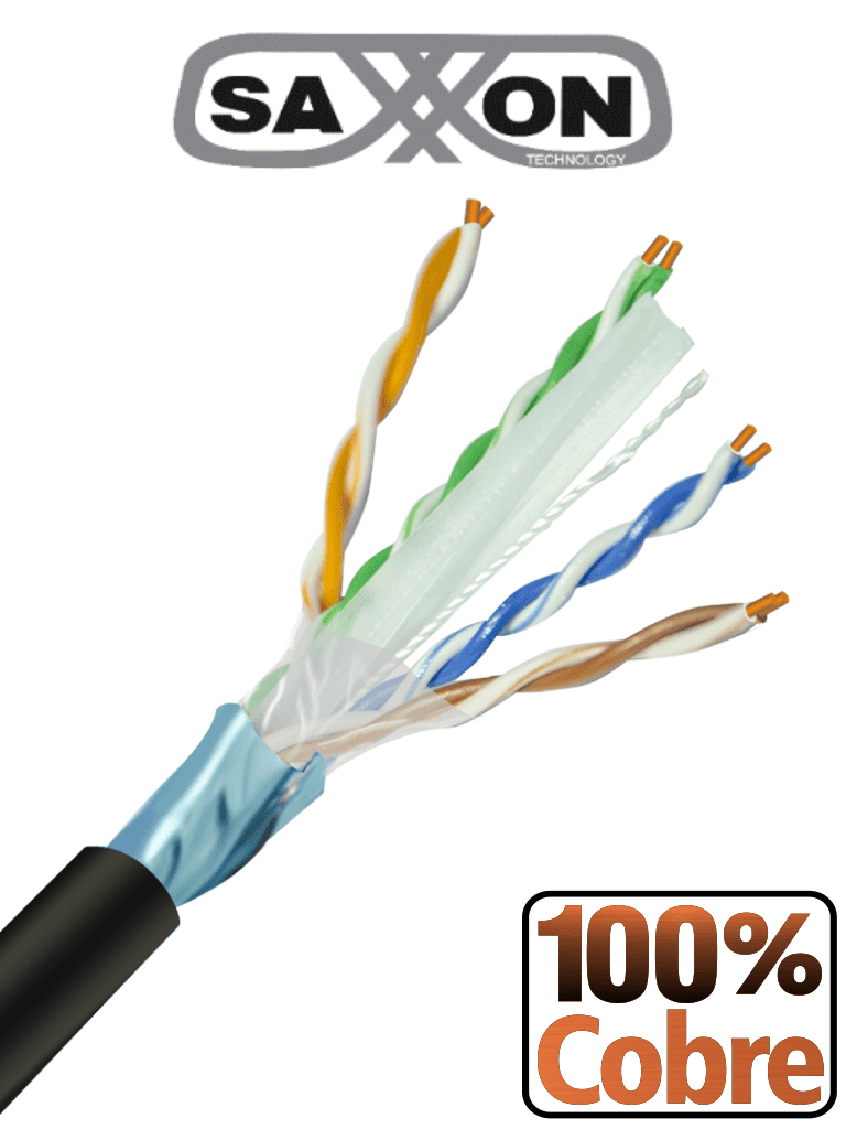 SAXXON OFTPCAT6COPEXT – Bobina de Cable FTP Cat6 100 Cobre 305 Metros SAXXON OFTPCAT6COPEXT – Bobina de Cable FTP Cat6 100 Cobre 305 Metros