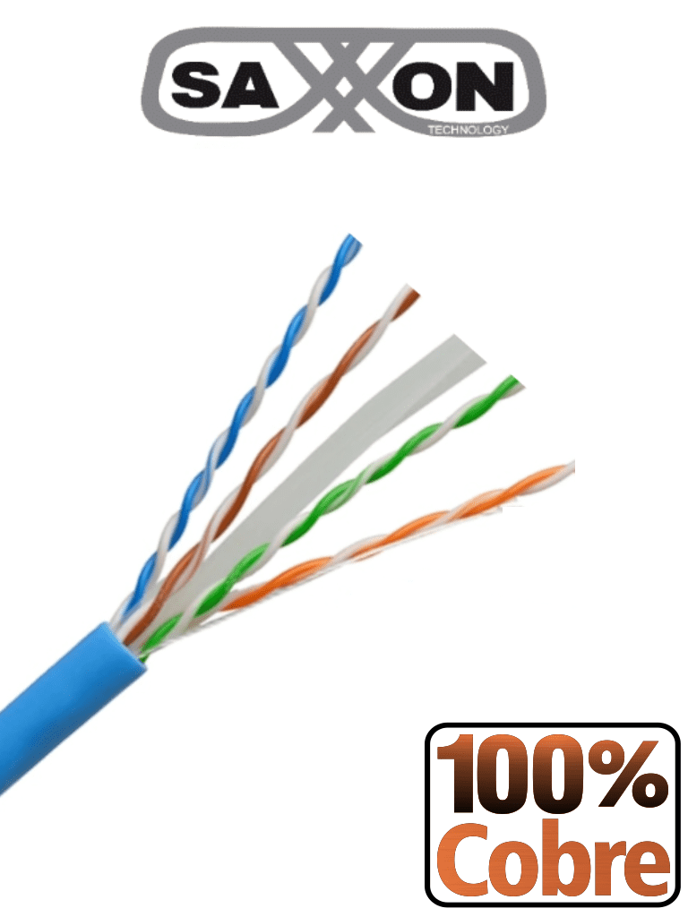 SAXXON OUTP6COP100B – Bobina de Cable UTP Cat6 100 Cobre 100 Metros Co