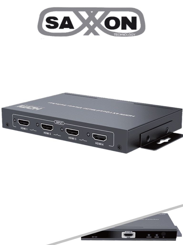 SAXXON LKV401MS- Switch de Video HDMI Multivista para 4 Entradas y 1 S